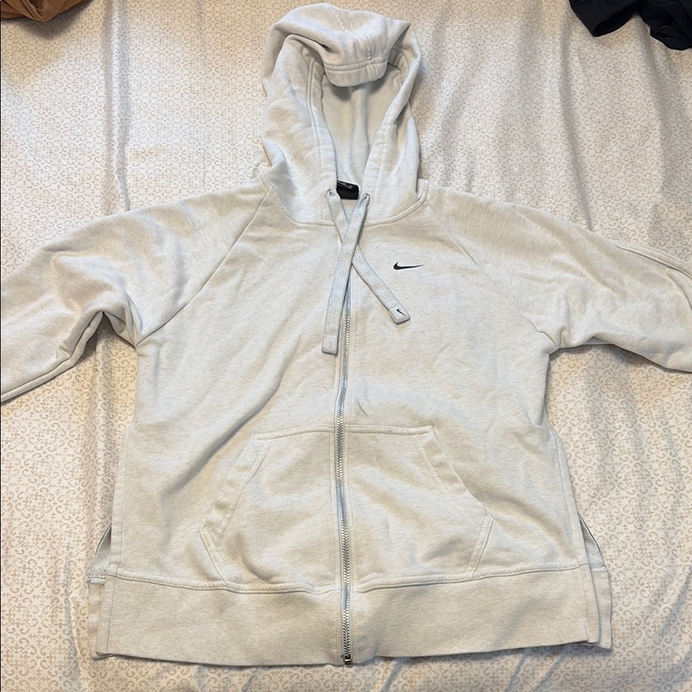 Nike Light Gray Hoodie with Zip